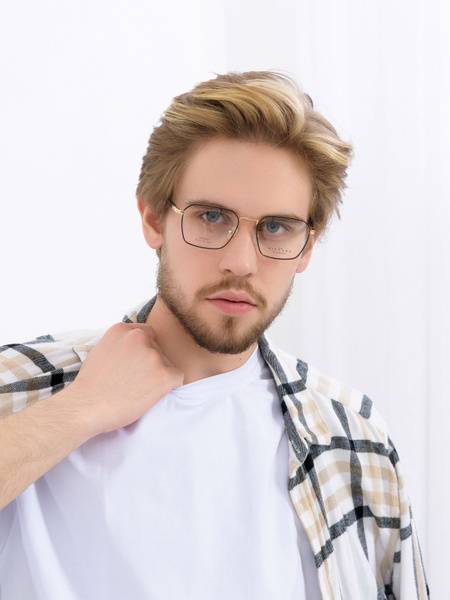 Thom Richard TR3062 Men's Eyeglass Frame with Computer Lenses, Black/Gold