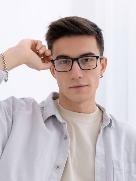 Thom Richard TR3065 Men's Rectangular Eyeglass Frame with Blue Light Lenses