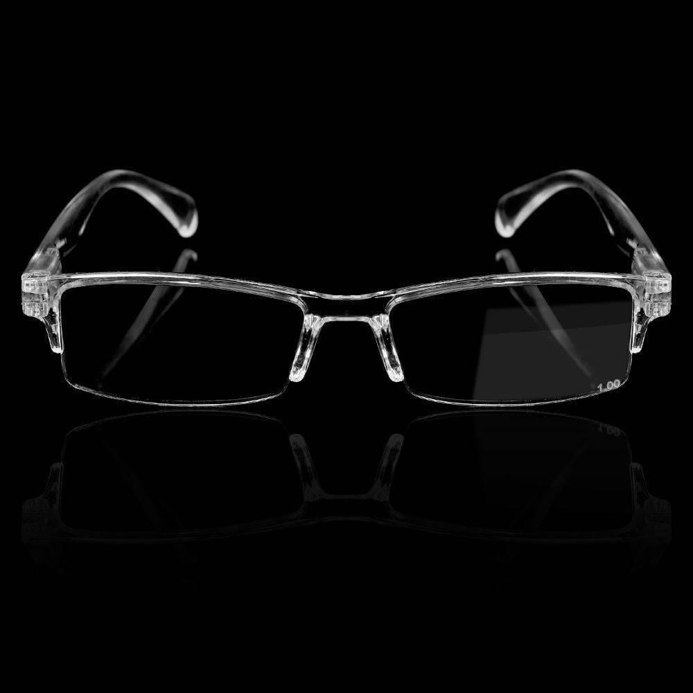 Computer Reading Glasses, Transparent Silver Frame, +1.00 to +4.00, Unisex #6