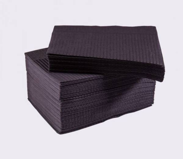 Black Medical Procedural Wipes 33x45 cm 100 Pack 100 Count