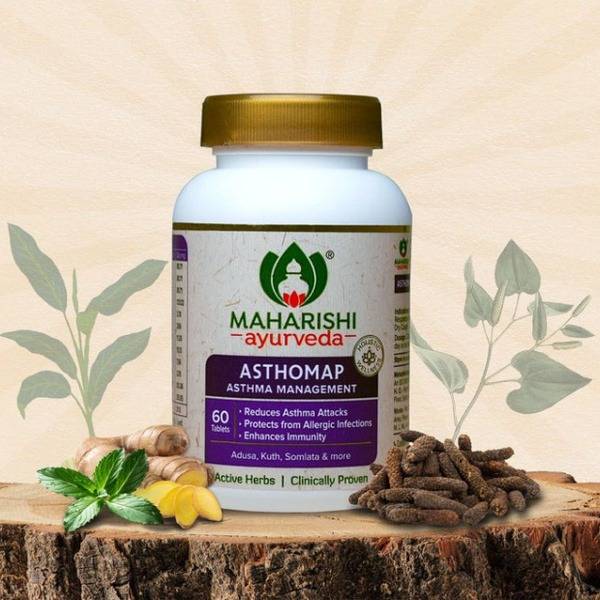 Maharishi Ayurveda Asthomap: 60 Capsules for Asthma Relief & Easier Breathing