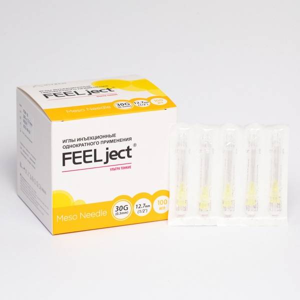 Feeltech Mesotherapy Injection Needles 30G 0.30 x 12.7 mm 100 Pack