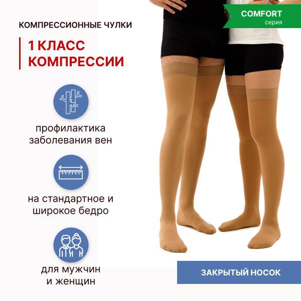 PIONIC Compression Stockings Beige, Class 1 Compression, 1 Pair