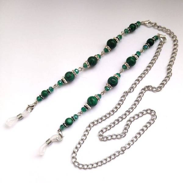 Malachite Bead Eyeglass Holder Chain - 70 cm, Spring-Summer 2024 Collection