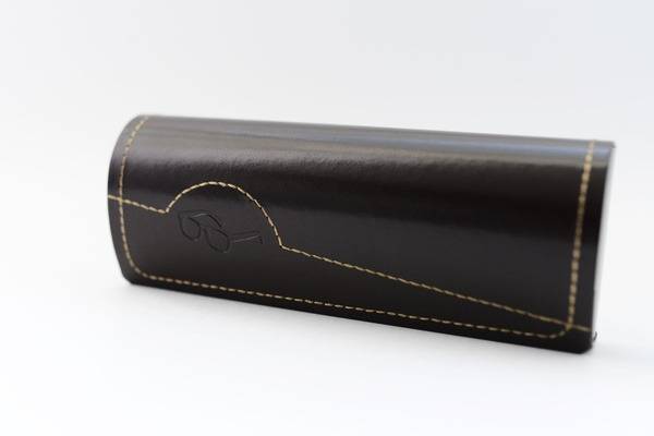 Eyeglass Case for Corrective Glasses – Brown Metal & Eco-Leather