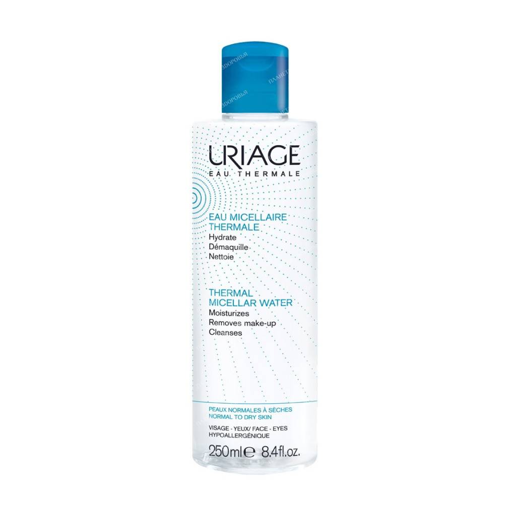 Uriage Micellar cleansing water based on thermal water for norms. and dry. facial skin and con. eye, 250 ml
