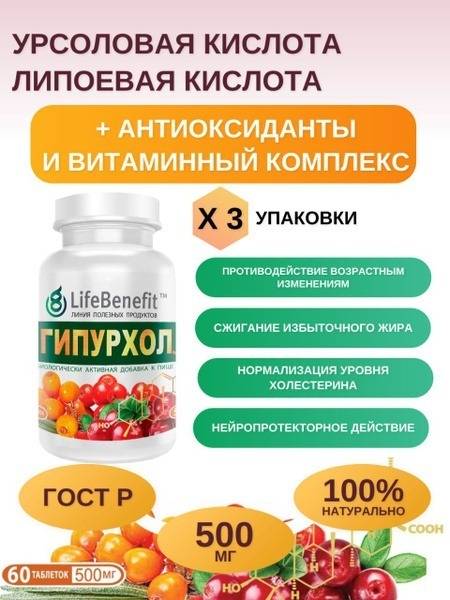 Hypurchol: Ursolic Acid & Alpha-Lipoic Acid for Muscle Growth, Fat Loss & Anti-Aging