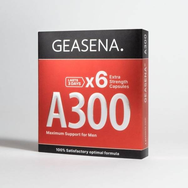 GEASENA A300 Natural Erectile Support Capsules – 6 Count