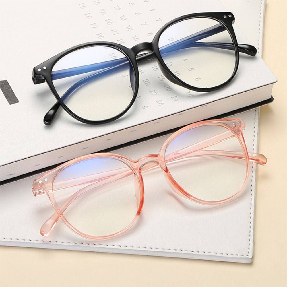 Computer Glasses Anti-Blue Light Transparent Round Frame #4