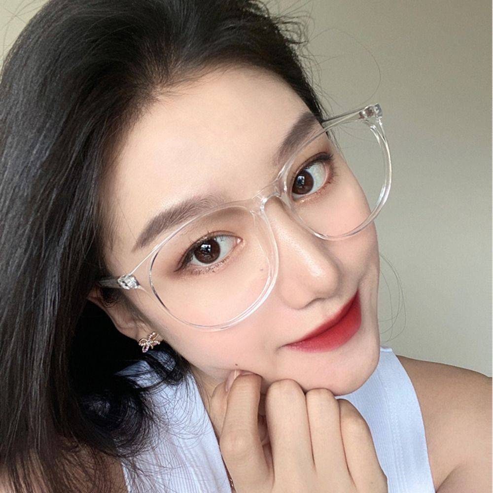 Computer Glasses Anti-Blue Light Transparent Round Frame #2
