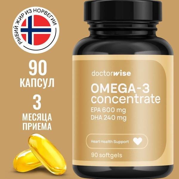 Omega-3 1000mg High Concentration Fish Oil (Norway), 90 Capsules - Doctorwise