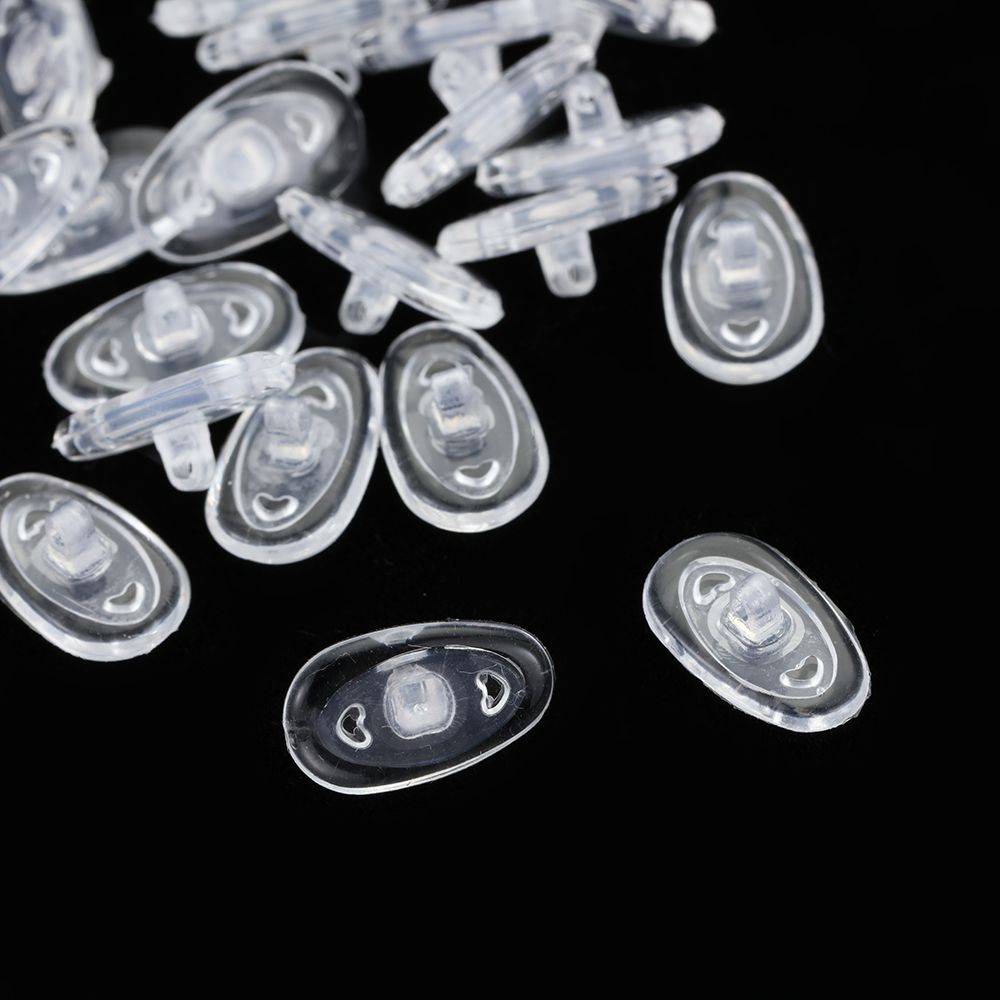 Silicone Nose Pads for Eyeglasses – 10 Pack, Transparent, 12.51×7.43 mm #8