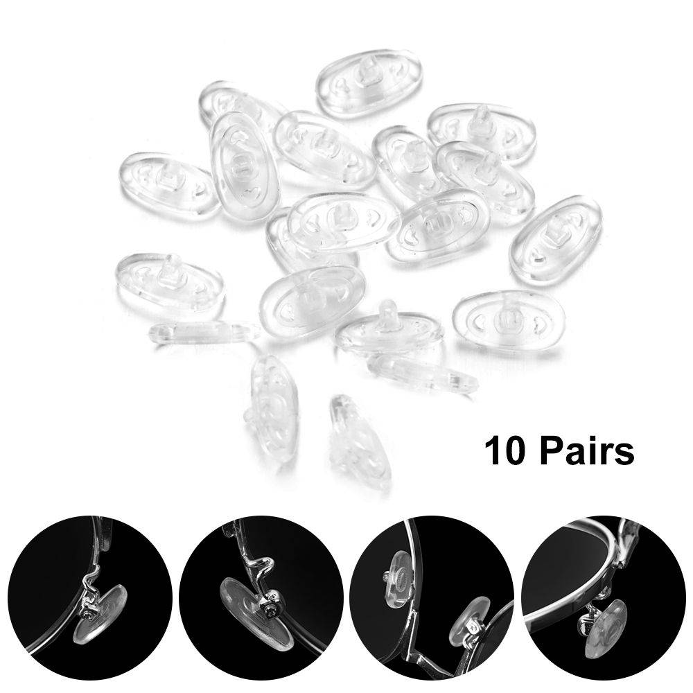 Silicone Nose Pads for Eyeglasses – 10 Pack, Transparent, 12.51×7.43 mm #6