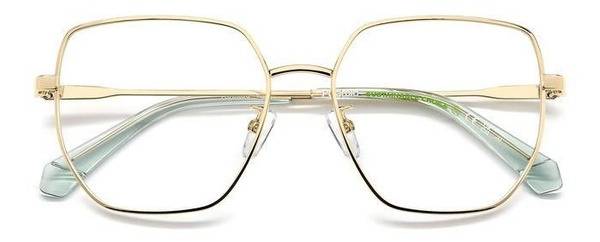 Polaroid PLD D508/G J5G Women's Eyeglass Frame, Gold, Hexagonal, Steel