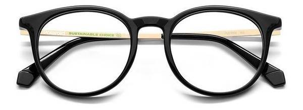 Polaroid PLD D496 807 Round Full-Rim Copolyester Eyeglass Frame, Black