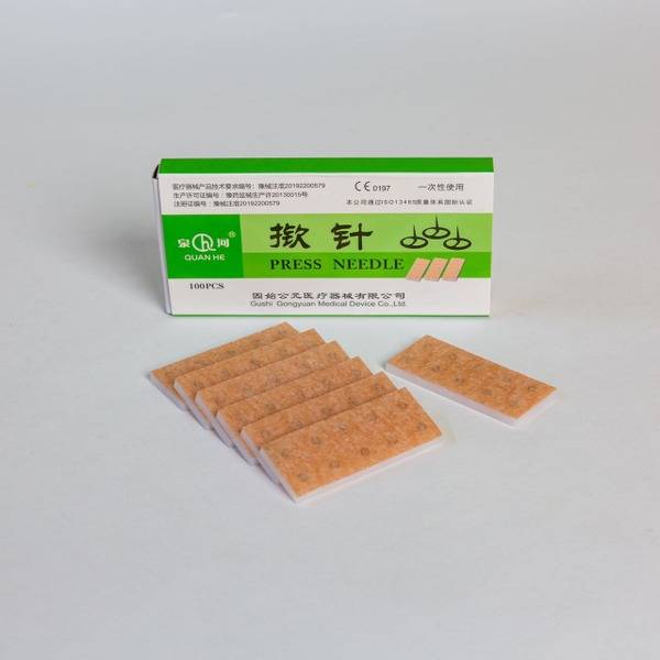 Sterile Auriculotherapy Acupuncture Needles, Button Type 0.22 x 1.5 mm, Pack of 100