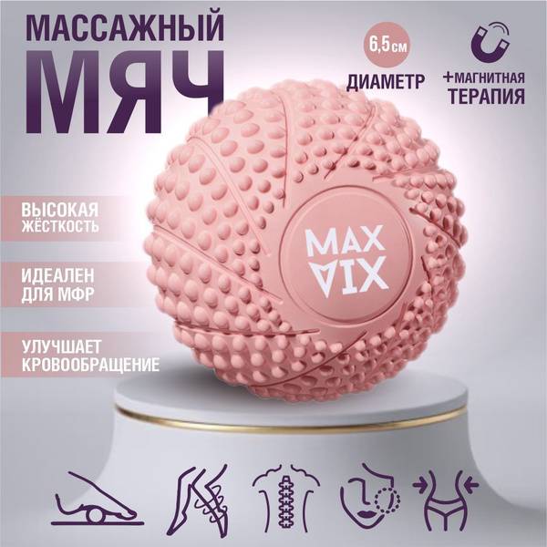 MaxVix Sports Massage Ball, Hard, 65 mm, Pink