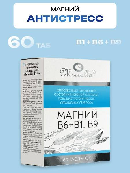 Magnesium B6 B1 B9 Tablets 60 Count