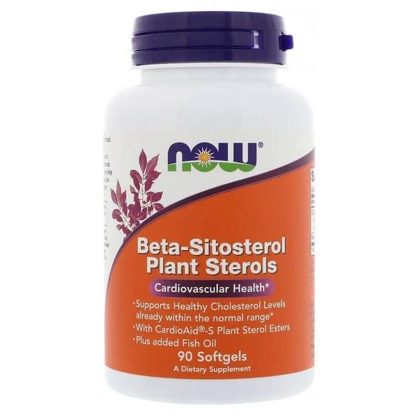 NOW Beta-Sitosterol Plant Sterols, 1200 mg, 90 Capsules