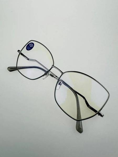 Nikitana Metal Eyeglass Frame Square Silver Unisex