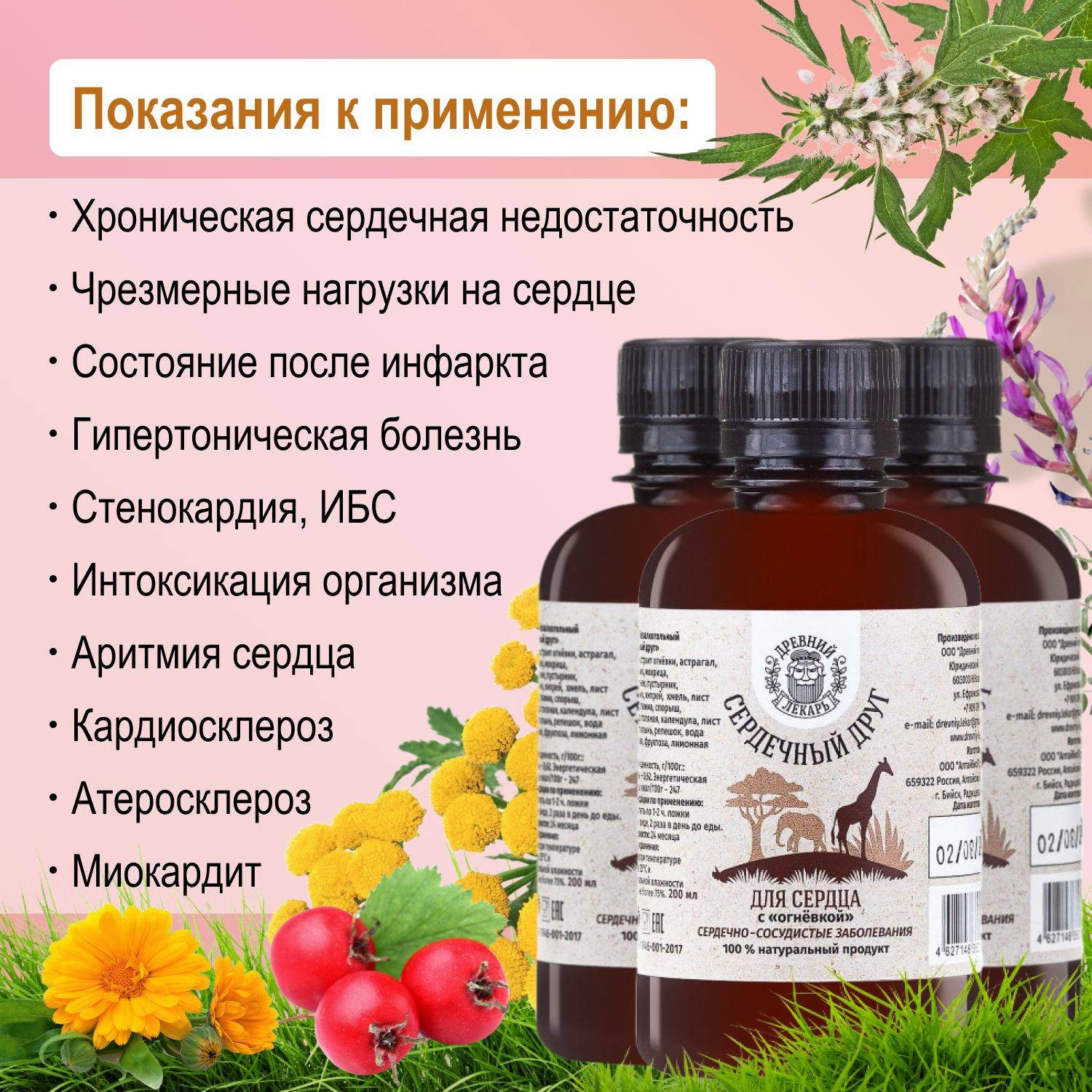 DREVNII LEKAR Heart Balm 'Heart Friend', 3 Bottles, 600 ml #4