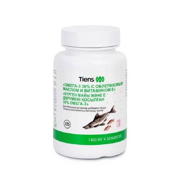 TIENS Omega-3 with Sea Buckthorn Oil and Vitamin E, 50 Capsules