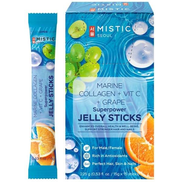 Marine Collagen Grape Jelly Sticks with Vitamin C (15 x 15g)