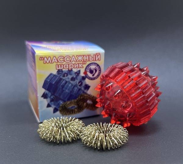 Red Spring Ring Acupressure Ball: Fine Motor Skills Development