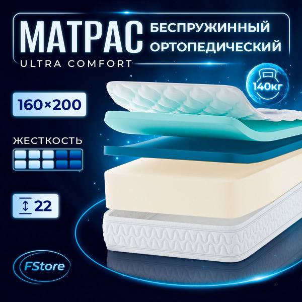 FStore Ultra Comfort Springless Mattress 160x200 cm