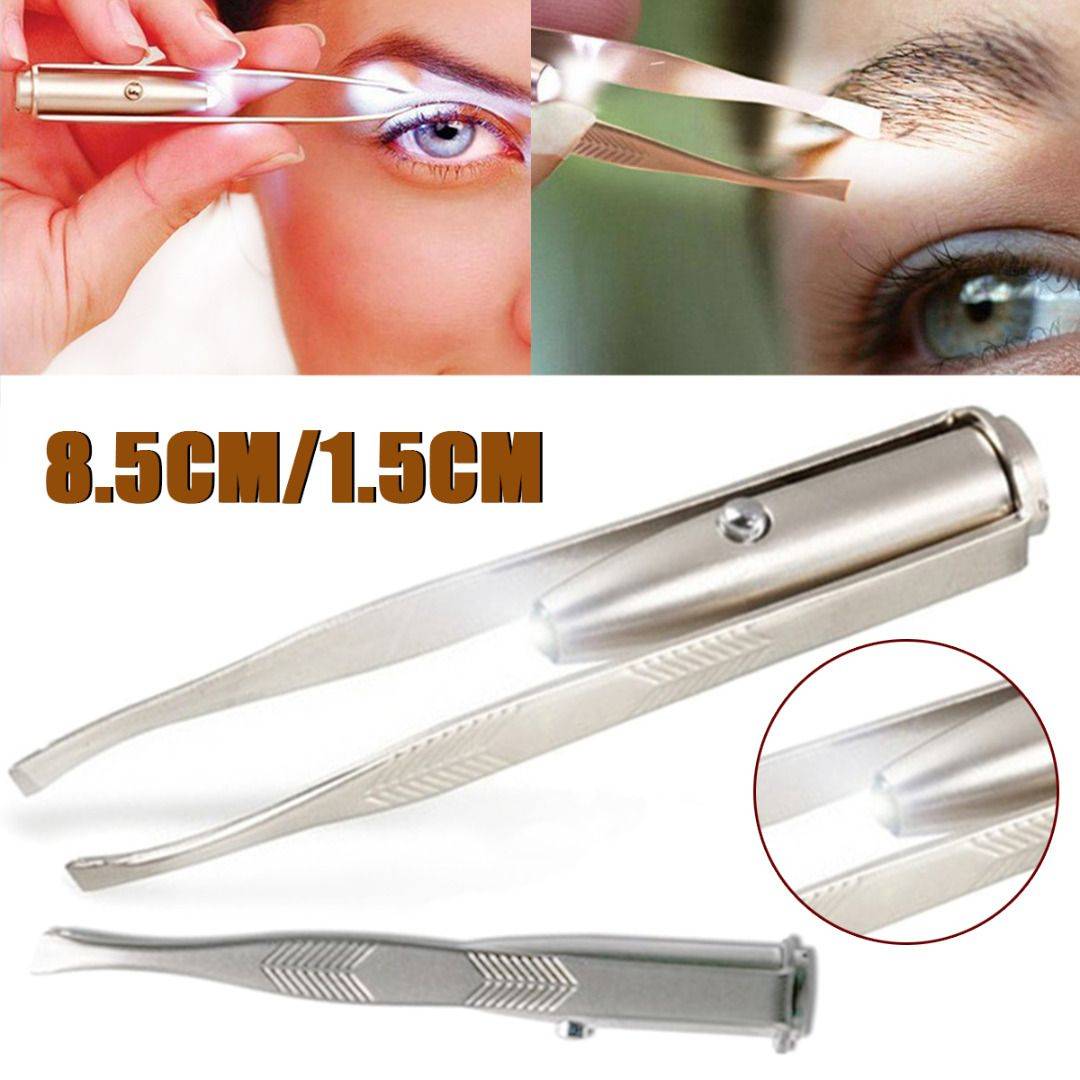 Stainless Steel LED Facial Hair Tweezers