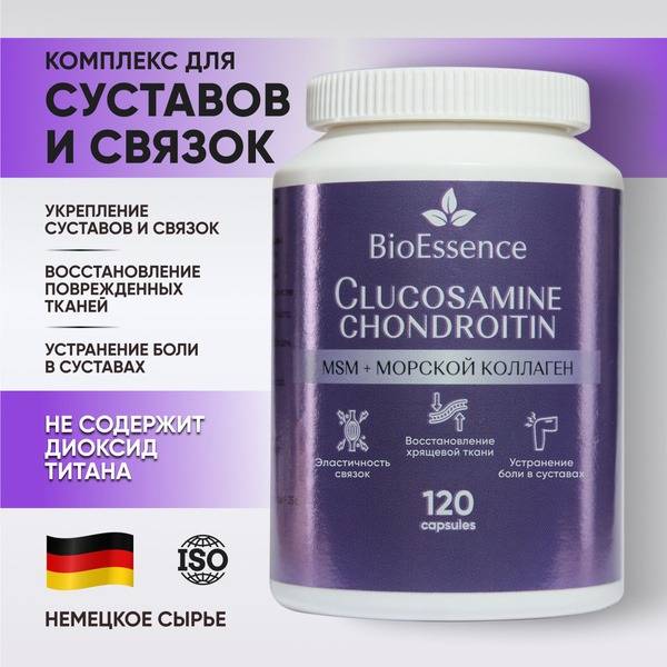 Glucosamine Chondroitin MSM for Joint, Ligament & Cartilage Support - 120 Capsules