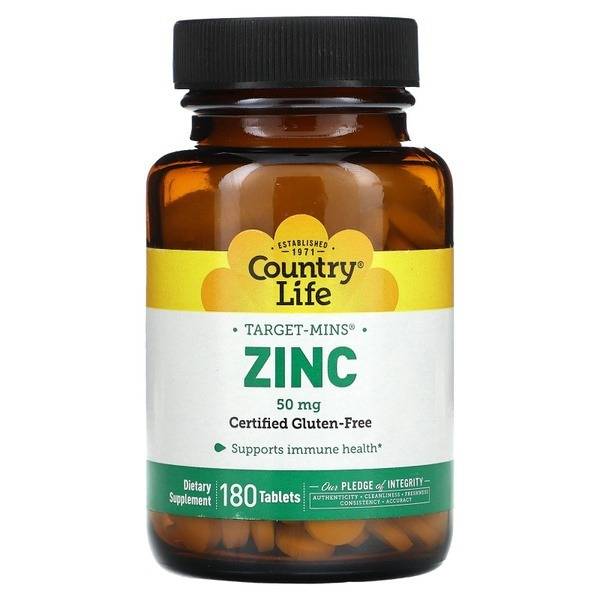 Country Life Target-Mins Zinc 50mg, 180 Tablets