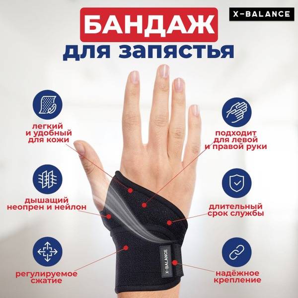 Wrist Brace, Neoprene and Polyester, Universal Size, Black