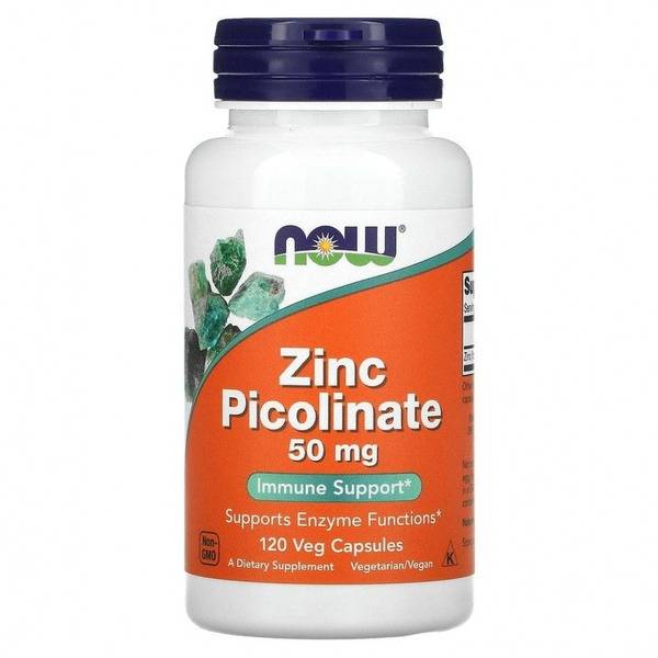 Zinc Picolinate 50mg - 120 Veggie Caps (NOW Foods)
