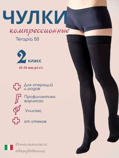 Filorosso Terapia Compression Stockings Black Matte, 2nd Compression Class, Size 3