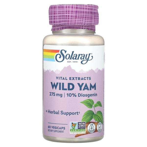 Solaray Wild Yam Extract - 275mg, 60 Capsules