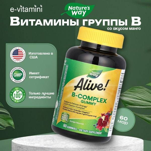 Nature's Way Alive! Mango-Flavored B Vitamins Gummies - 60 Count