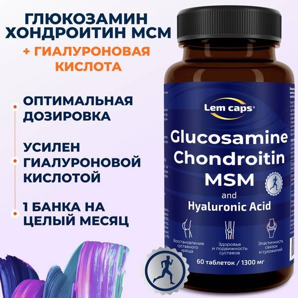 Joint Support with Glucosamine, Chondroitin, MSM & Hyaluronic Acid - 60 Tablets