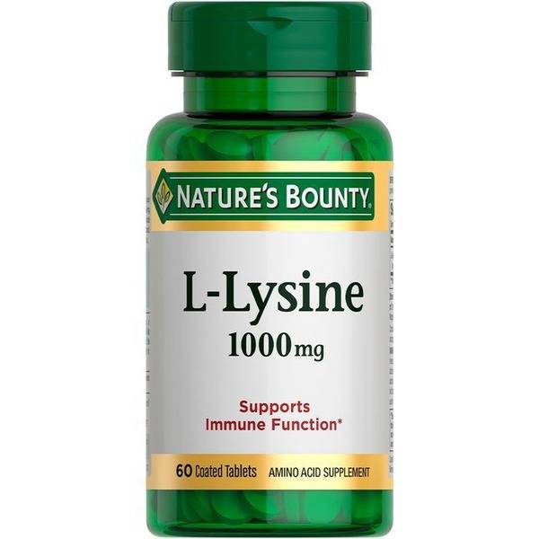 Nature's Bounty L-Lysine 1000mg Tablets 1555mg 60 Count