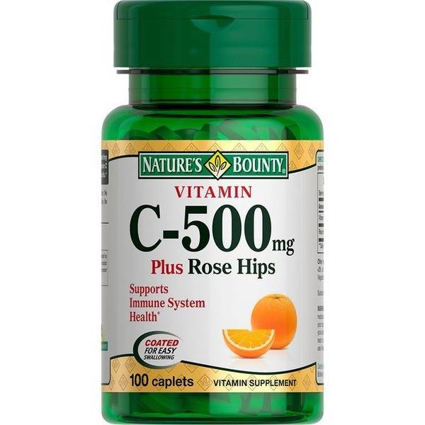 Nature's Bounty Vitamin C 500 mg with Rosehip Effervescent Tablets 100 Count