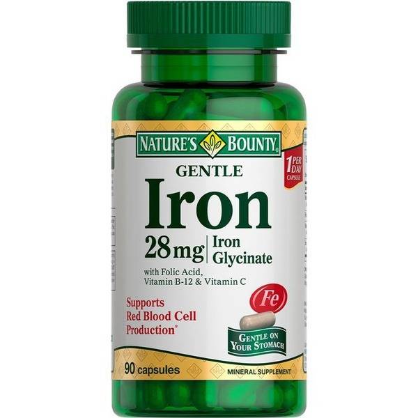 Nature's Bounty Easy Iron 28mg Capsules 546mg №90