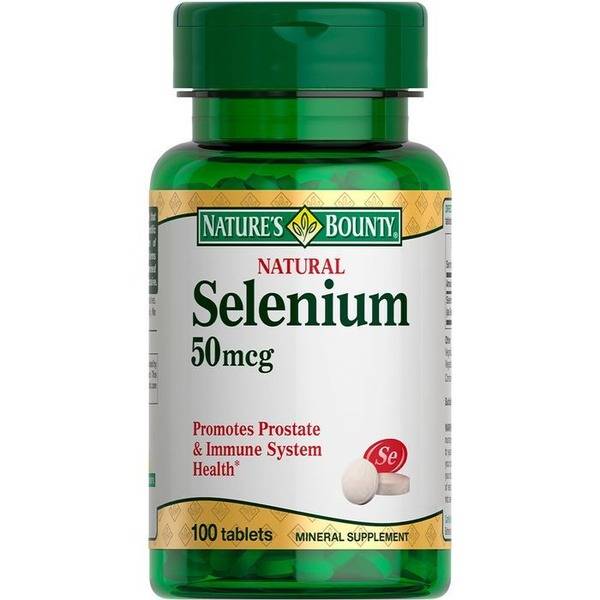 Nature's Bounty Selenium Natural 50mcg Tablets 330mg №100