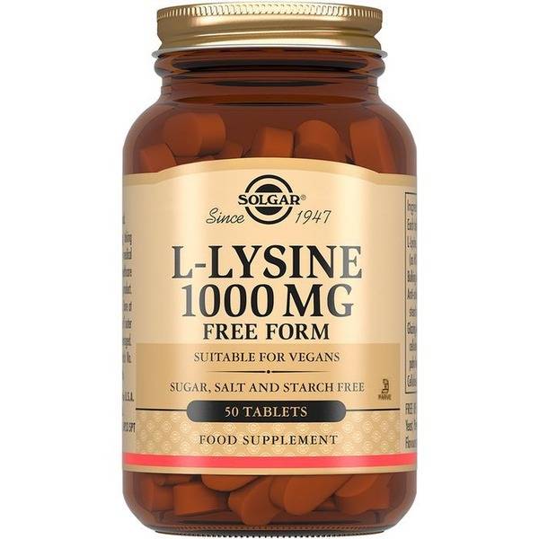 Solgar L-Lysine 1000mg, 50 Tablets