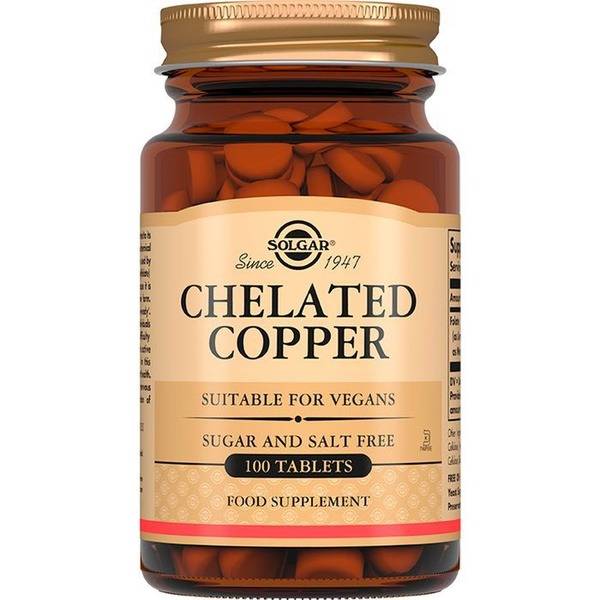 Solgar Chelated Copper 2.5mg, 100 Tablets