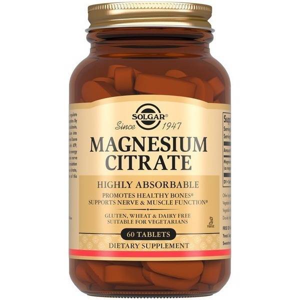 Solgar Magnesium Citrate 200mg Tablets (60 Count)
