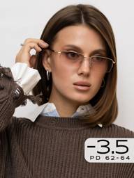 VISIOPTIC Distance Glasses, -3.50 Diopters, Metal Frame #1