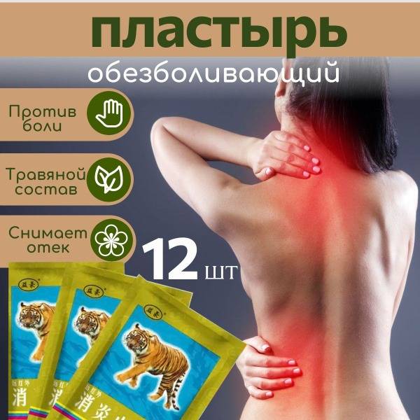 Pain Relief Herbal Patches (12 Count) - Chinese Tiger Brand