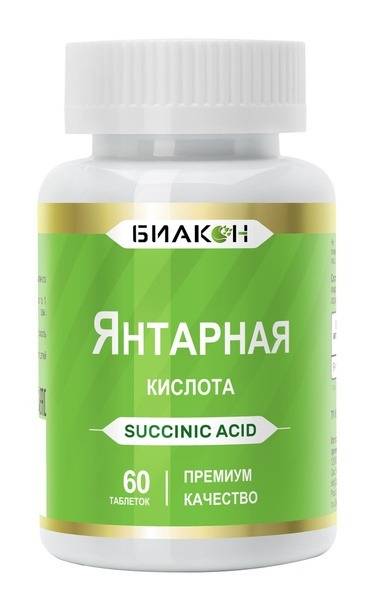 Biakon Succinic Acid 200 mg Tablets 60 Count