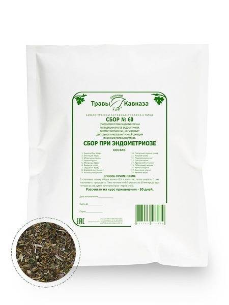Caucasus Herbs Herbal Blend No. 60 for Endometriosis Green Pharmacy Series 200 g