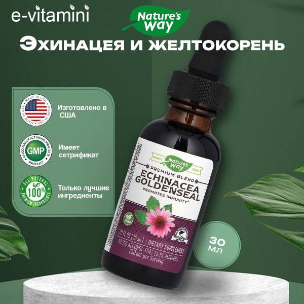 Nature's Way Echinacea and Golden Root, Dietary Supplement, 30 ml